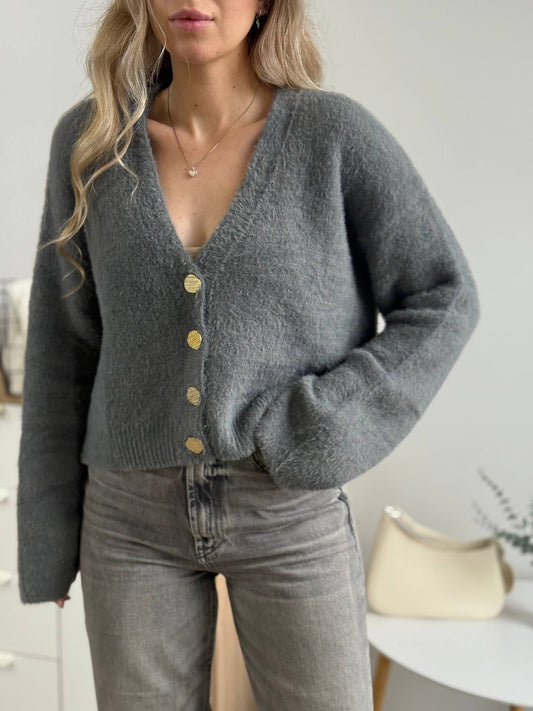 Вкорочені пухнасті кардигани