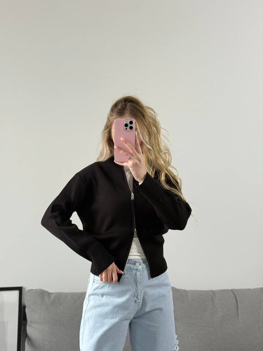 Облягаючий кардиган з блискавкою