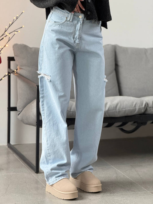 Джинси baggy з розрізами